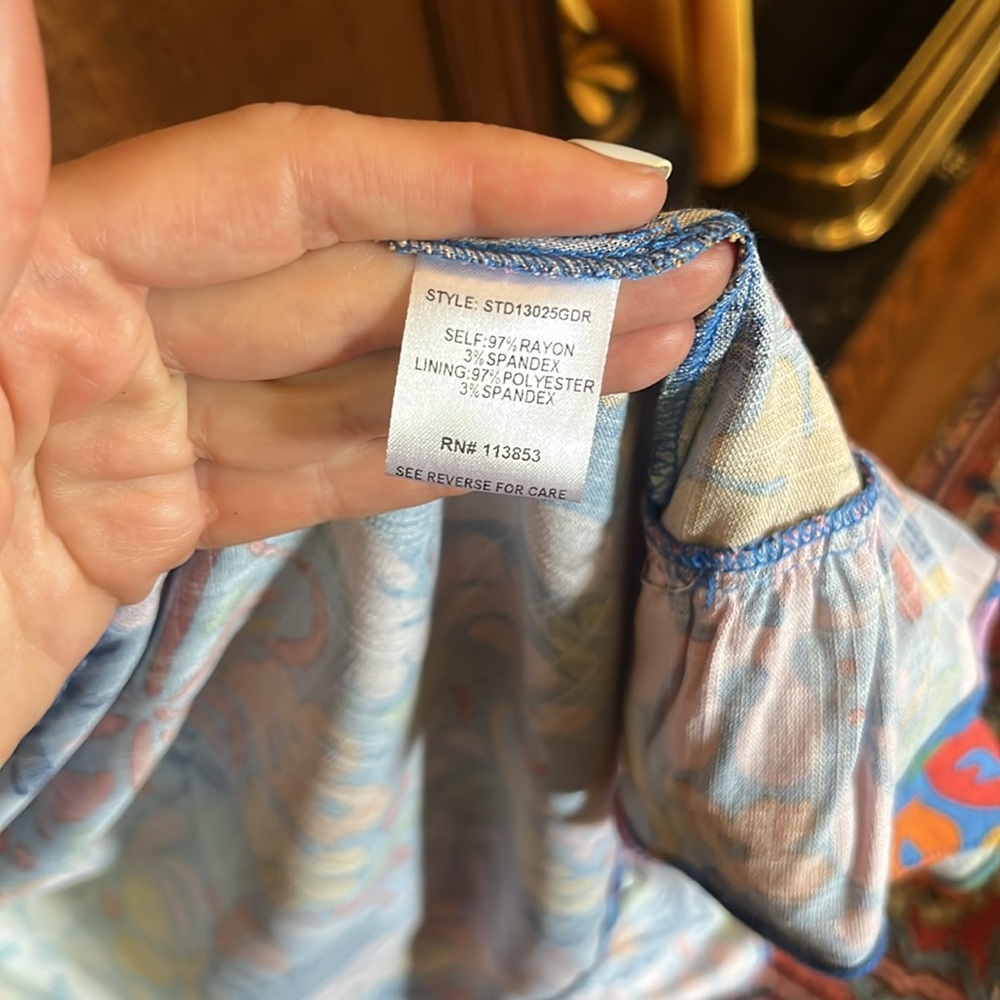 Sugarlips Floral Short Sleeve Wrap Maxi Dress - Blue Multicolor Size Small NWT - Picture 11 of 15